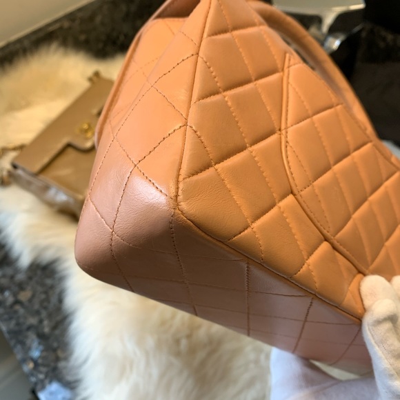 Vintage Chanel Kelly handle bag peach pink - Picture 9 of 13